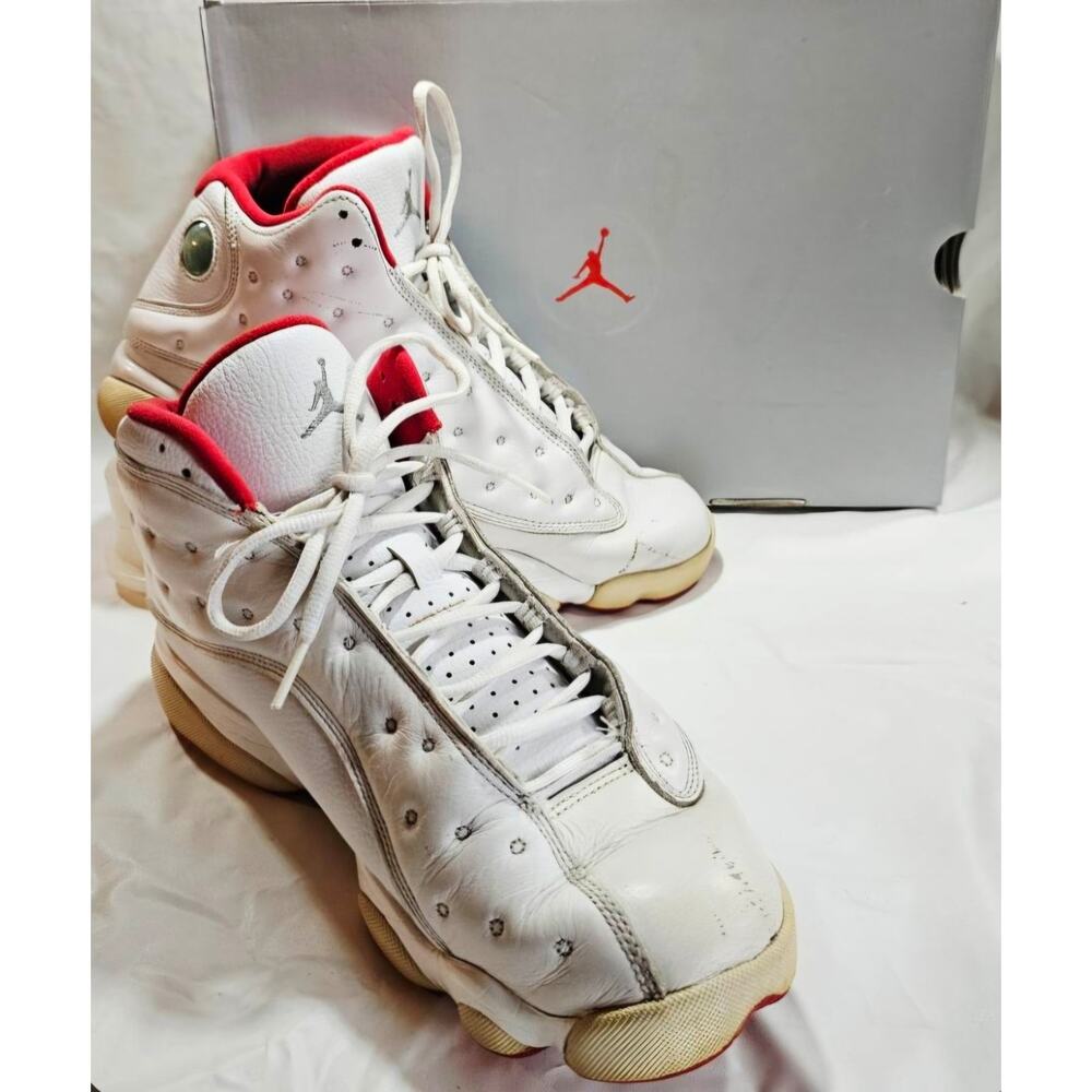 Nike Air Jordan 13 History Of Flight Sneaker Shoes Mens Size 10 White/Red 414571